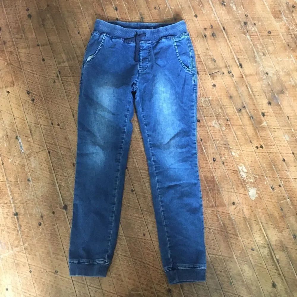 AG Adriano Goldshmied Kids L denim joggers with drawstring waist